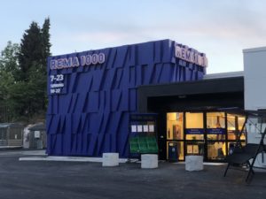 REMA 1000 hoone fassaadikujundus